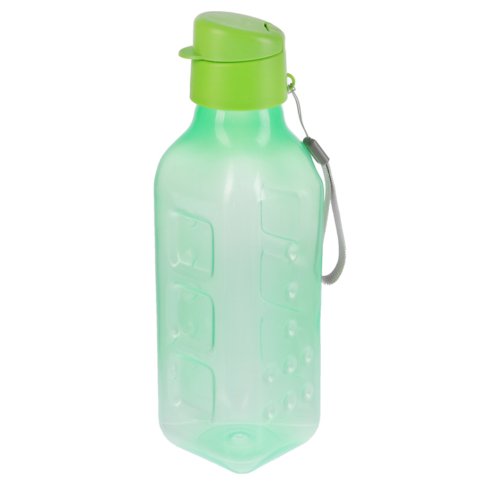 Бутылка для воды 750 мл fun&fun, выпуклая, на шнурке, микс, 8х8х26 см