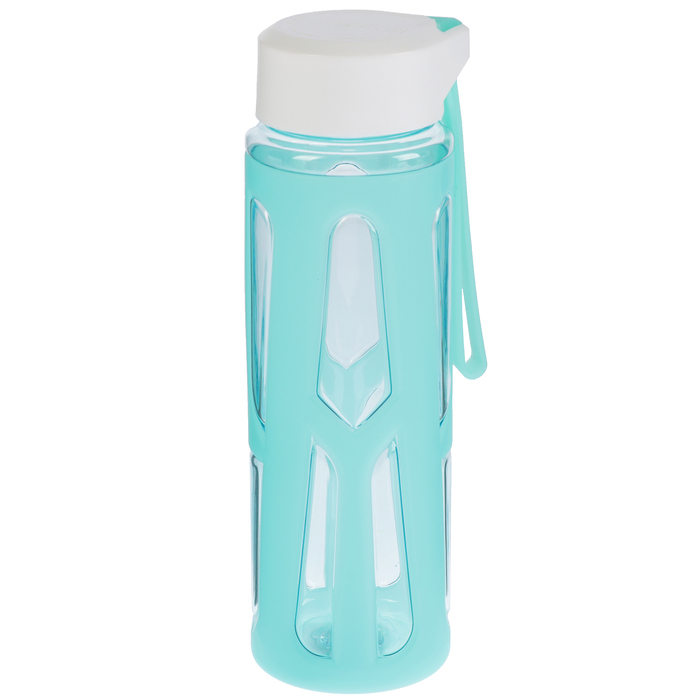 Бутылка для воды 550 мл «Отпечатки», на шнурке, в пластиковом чехле, микс, 6х7х21 см