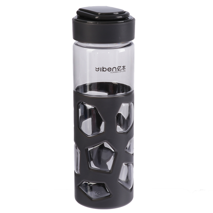 Бутылка для воды 550 мл «Пятнышки», на карабине, в пластиковом чехле, микс, 6х6х21 см