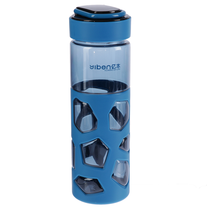 Бутылка для воды 550 мл «Пятнышки», на карабине, в пластиковом чехле, микс, 6х6х21 см