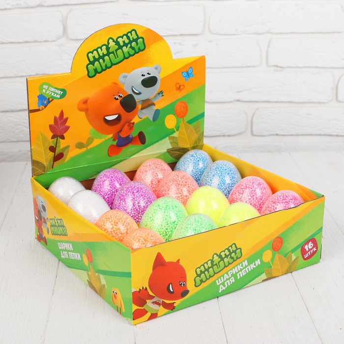 Шариковый пластилин "Мимимишки" незастывающий в яйце, МИКС