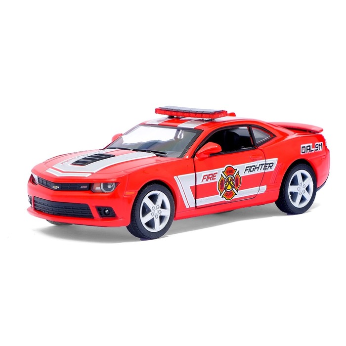 Машина металлическая Chevrolet Camaro (Police/Fire Fighter), масштаб 1:38, открываются двери, инерция, МИКС