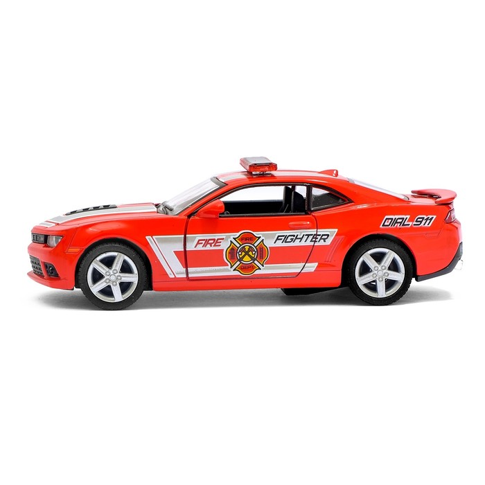 Машина металлическая Chevrolet Camaro (Police/Fire Fighter), масштаб 1:38, открываются двери, инерция, МИКС