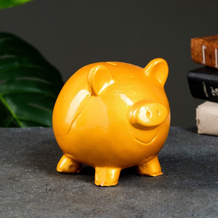 Копилка "Пятак" 15х12см, ЗОЛОТОЙ