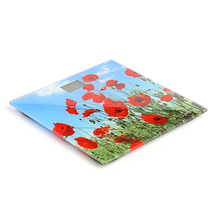 Весы напольные LUMME LU-1328, электронные, до 180 кг, "красные маки"