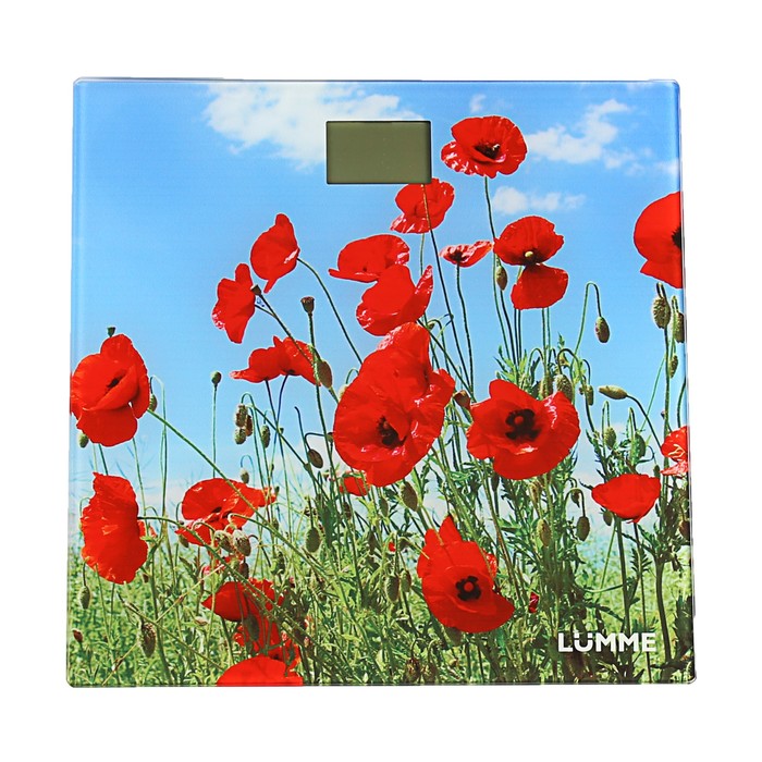 Весы напольные LUMME LU-1328, электронные, до 180 кг, "красные маки"