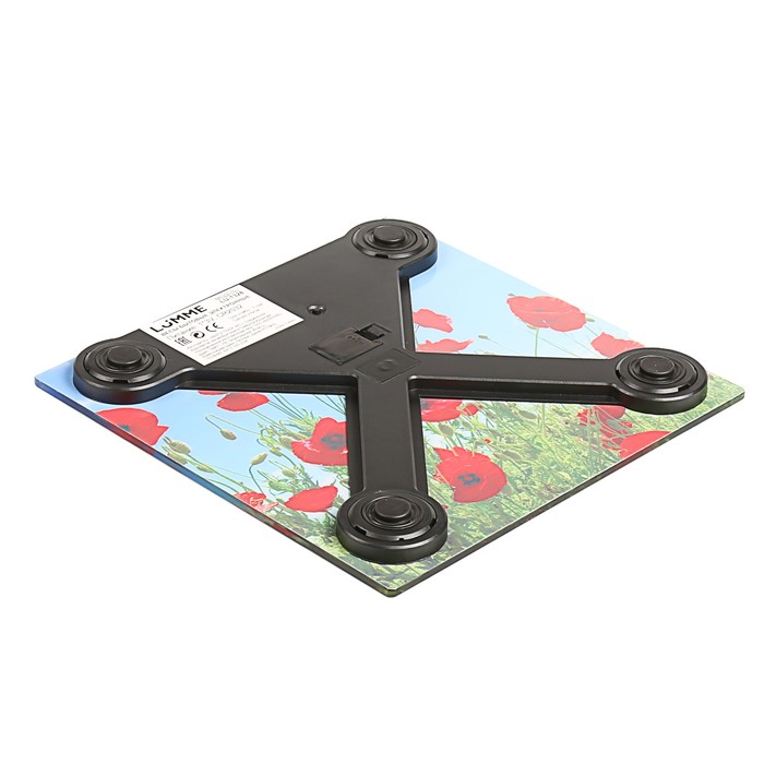 Весы напольные LUMME LU-1328, электронные, до 180 кг, "красные маки"