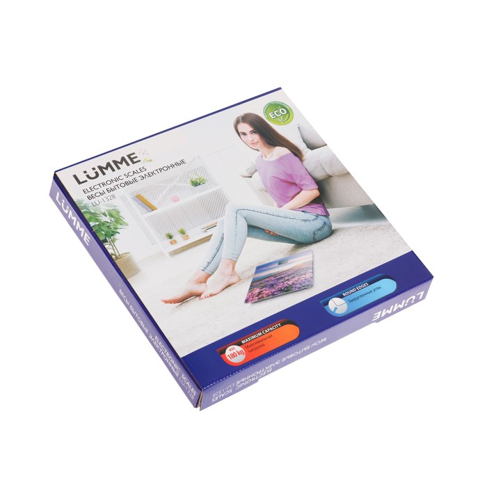 Весы напольные LUMME LU-1328, электронные, до 180 кг, "красные маки"