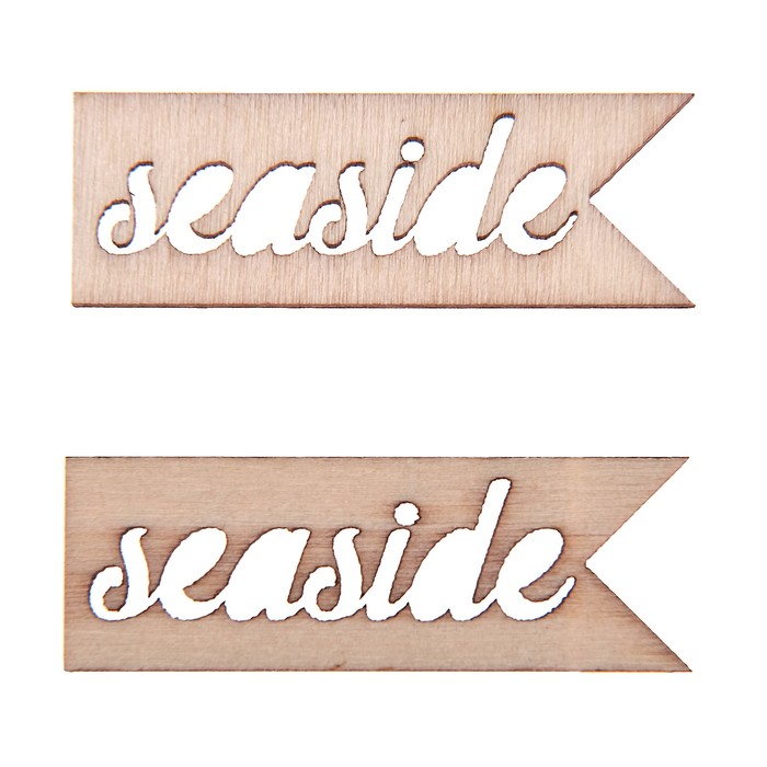 Вырубки из дерева для скрапбукинга "Seaside" лазерные, набор 2 шт, 4,5х1,5 см