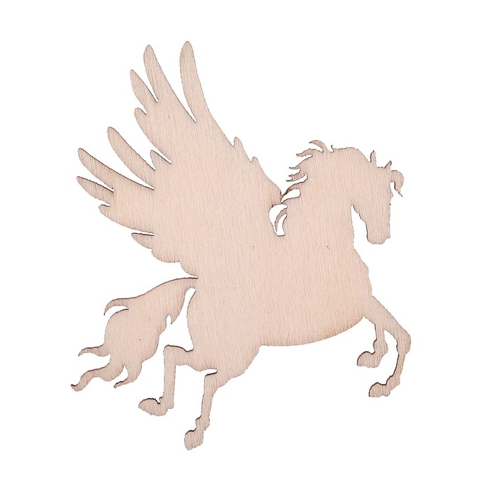 Вырубки из дерева для скрапбукинга  "Пегас" лазерные, набор 2 шт, 7см