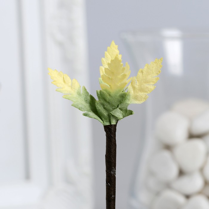 Листочки на веточке "Желто-зеленые" (набор 4 шт)