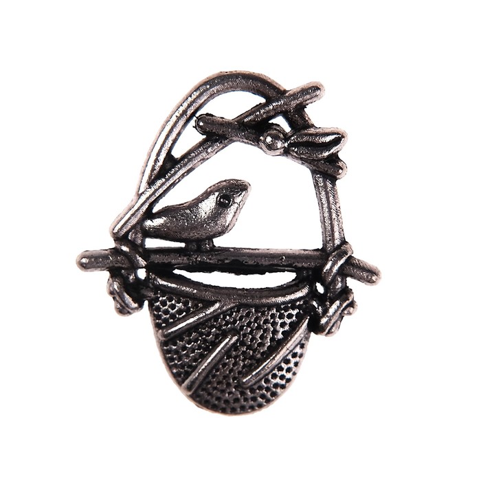 Набор металлических подвесок "Птичка в корзине" 10 шт, 1,7х2,2 см