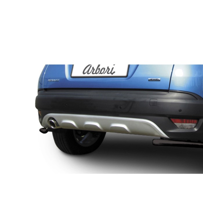Защита заднего бампера "уголки" Arbori d42 черные RENAULT KAPTUR 2016-