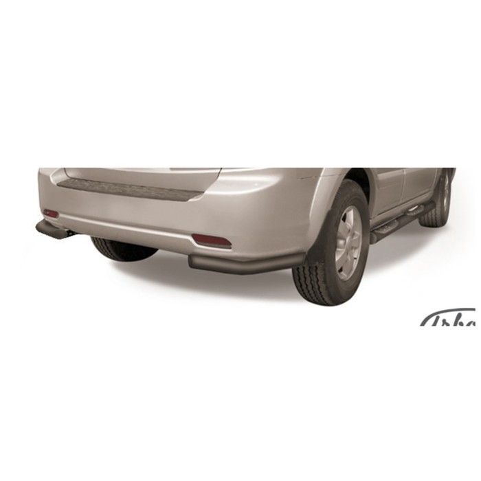 Защита заднего бампера "уголки" Arbori d57 черные KIA SORENTO NEW 2006-2008