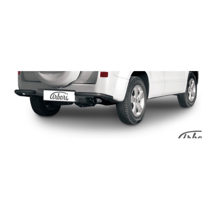 Защита заднего бампера "уголки" Arbori d57 черные SUZUKI GRAND VITARA 2008-2012