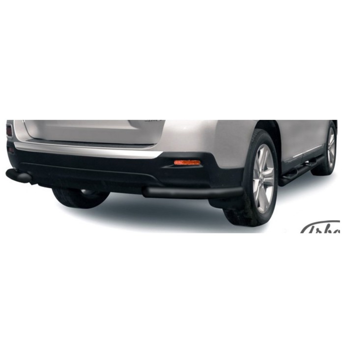 Защита заднего бампера "уголки" Arbori d57 черные TOYOTA HIGHLANDER 2010-2014