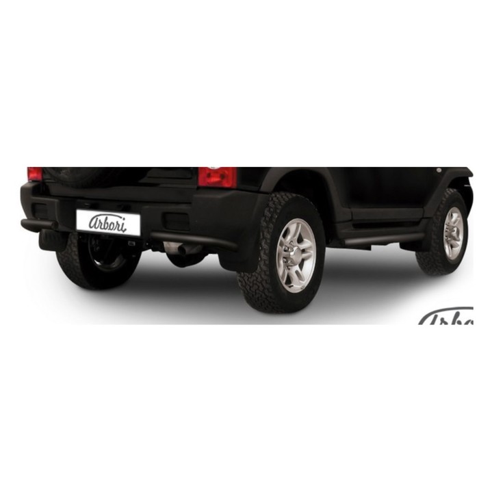 Защита заднего бампера "уголки" Arbori d57 черные ТАГАЗ TAGER 2008-