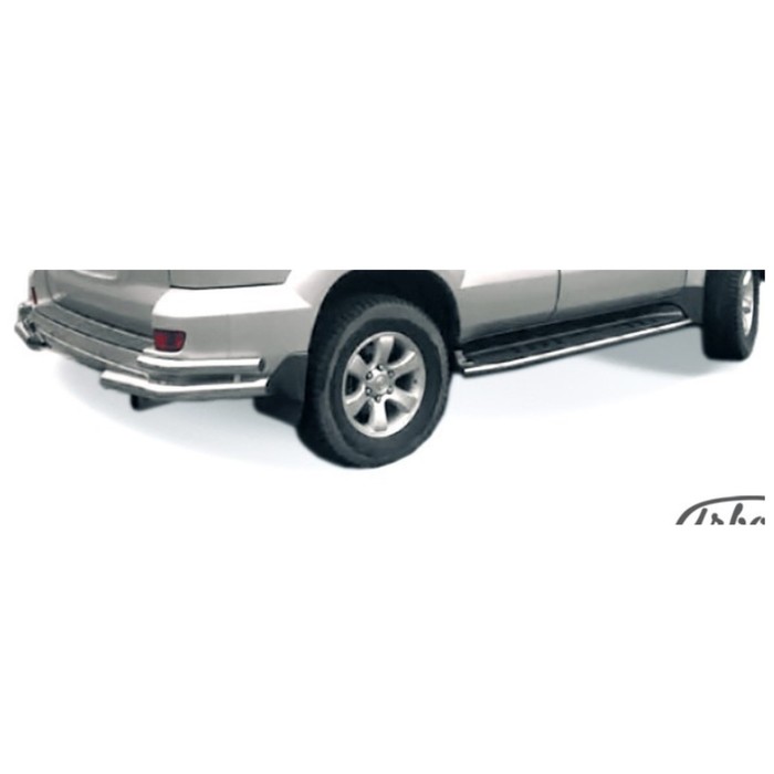 Защита заднего бампера "уголки" Arbori d76+d42 двойные TOYOTA LAND CRUISER PRADO 2003-2010