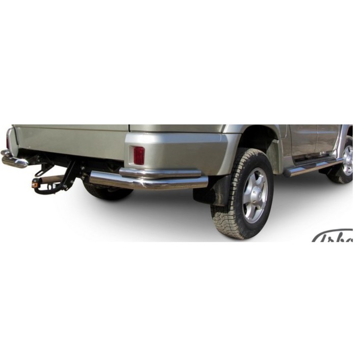 Защита заднего бампера "уголки" Arbori d76+d42 двойные UAZ PATRIOT picap 2007-