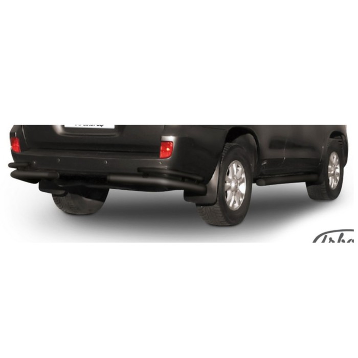 Защита заднего бампера "уголки" Arbori d76+d42 двойные черные TOYOTA LAND CRUISER 200 2007-2012   19