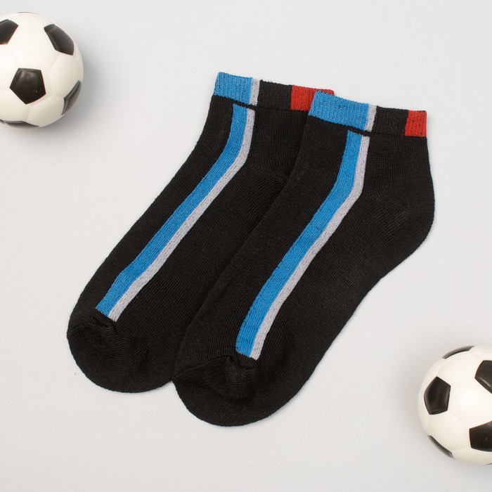 Носки низкие для мальчика Collorista "Полоски", размер 17 (6-8 лет), вид 1, цвет чёрный