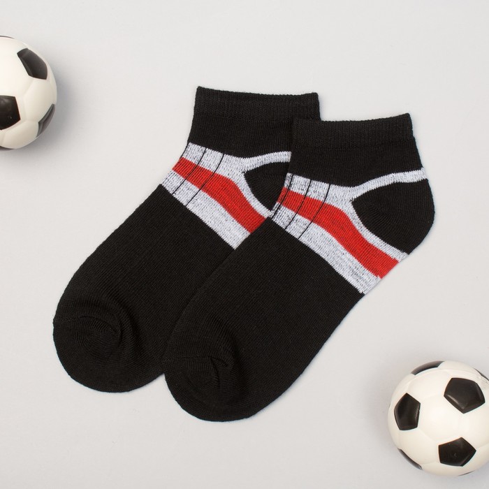 Носки низкие для мальчика Collorista "Полоски", размер 17 (6-8 лет), вид 2, цвет чёрный