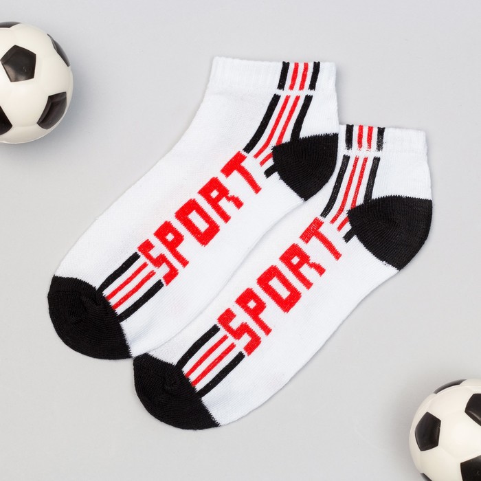 Носки низкие для мальчика Collorista "Спорт", размер 17 (6-8 лет), вид 2, цвет белый