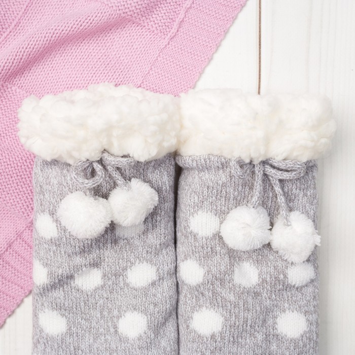 Носки высокие "Игривая кошечка", цвет серый