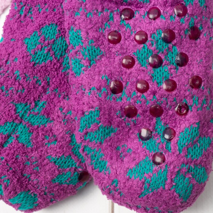 Носки высокие "Снежинки", цвет фиолетовый