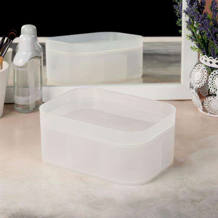 Органайзер для хранения косметических принадлежностей, с крышкой, 6 секций, цвет матовый белый