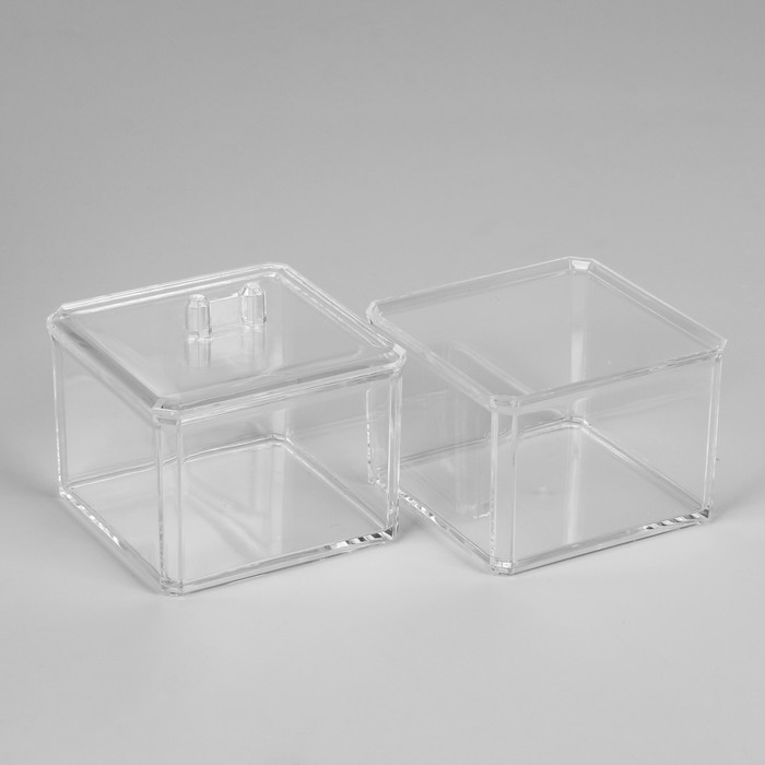 Органайзер для хранения косметических принадлежностей, с крышкой, 2 съёмные секции, цвет прозрачный