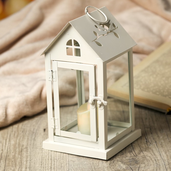 Подсвечник "Птица на ветке" белый 12х12х21,5см