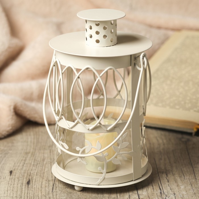 Подсвечник "Лоза" белый 12х12х20см