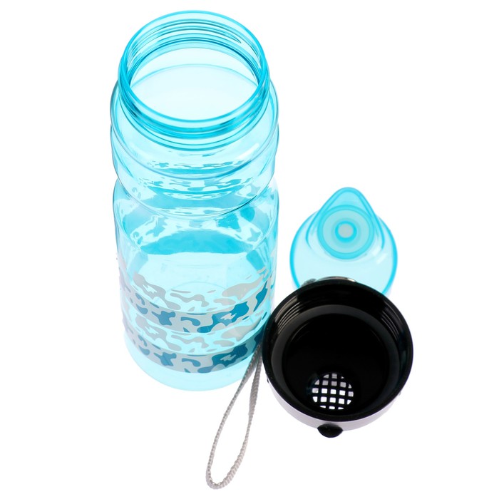 Бутылка для воды 600 мл «Пятнистая», на шнурке, микс, 7х7х23 см