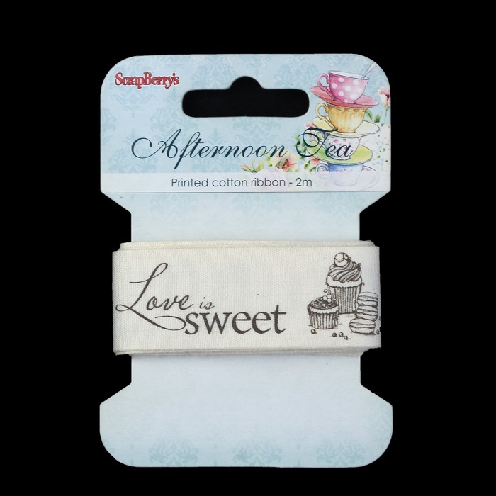 Лента декоративная "Сладости" хлопок, 2,5 см, 2м