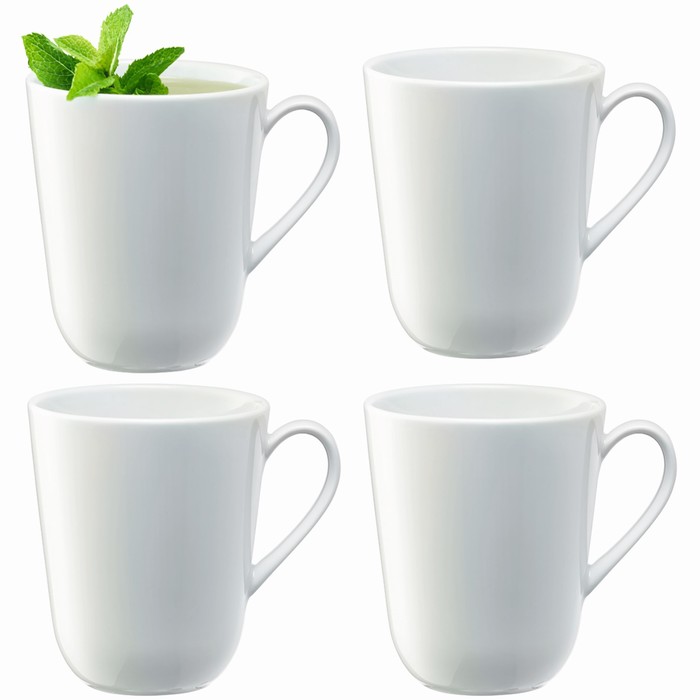 Набор из 4 округлых чашек Dine, 380 мл