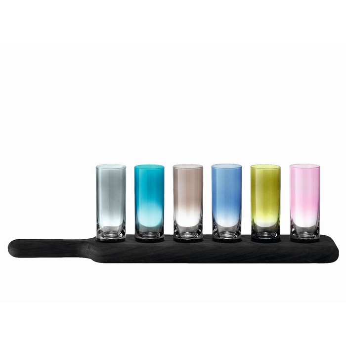 Набор из 6 стопок на подставке Paddle, цветное стекло