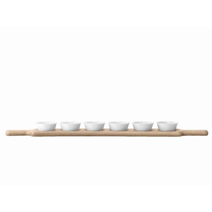 Набор из 6 чаш на подставке Paddle, дуб