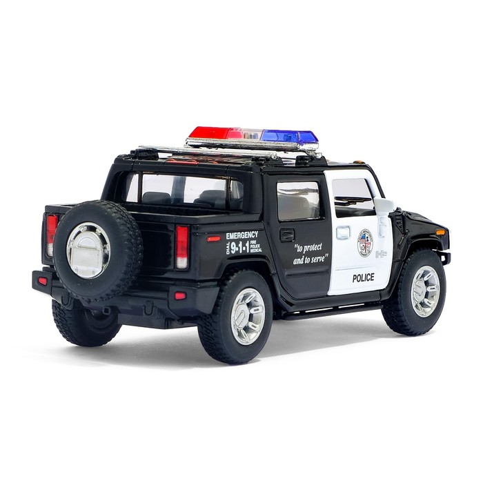 Машина металлическая Hummer H2 SUT (Police), масштаб 1:40, открываются двери, инерция, МИКС
