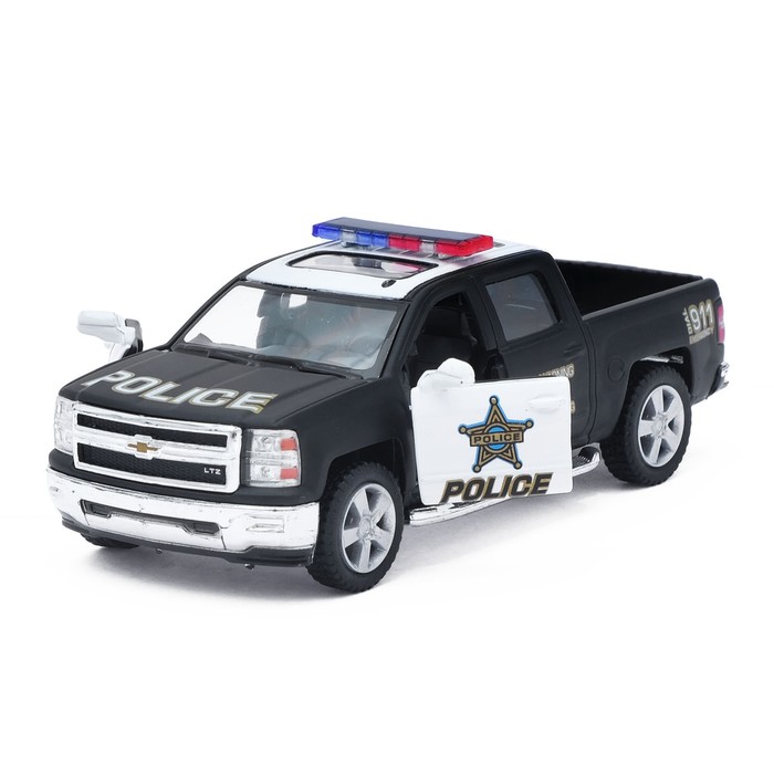Машина металлическая Chevrolet Silverado (Police), масштаб 1:46, открываются двери, инерция, МИКС