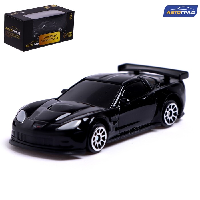 Машина металлическая CHEVROLET CORVETTE C6-R, 1:64, цвет чёрный машина металлическая nissan gt r r35 1 64 цвет чёрный матовый