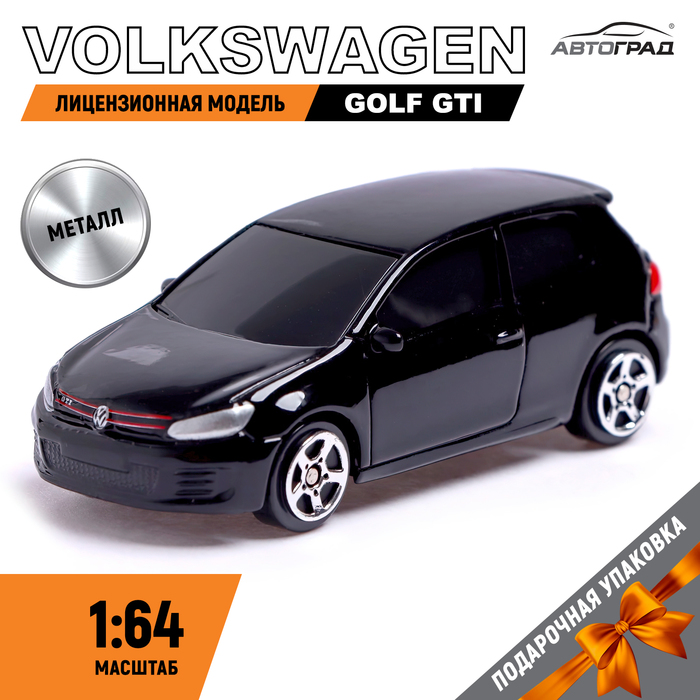 Машина металлическая VOLKSWAGEN GOLF GTI, 1:64, цвет чёрный машина металлическая nissan gt r r35 1 64 цвет чёрный матовый