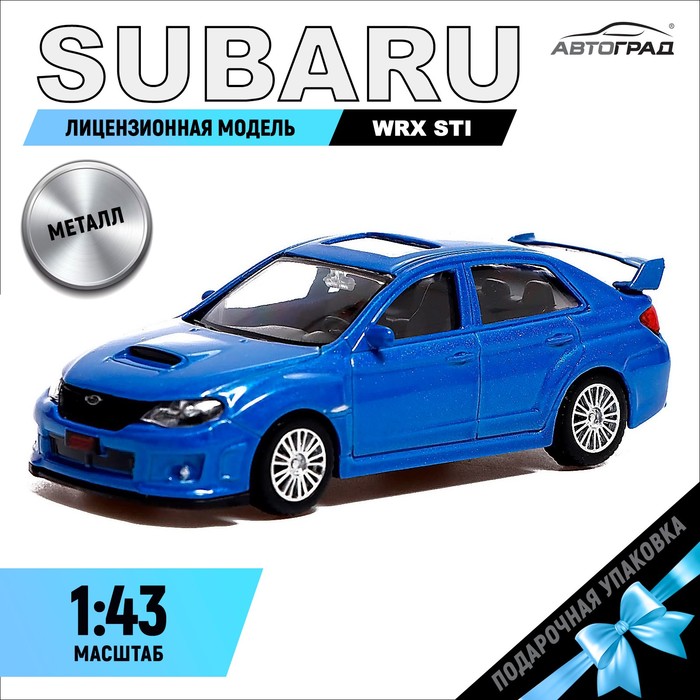 Машина металлическая SUBARU WRX STI, 1:43, цвет синий привод замка двери заднего багажника 57530 fj020 57530va000 для subaru impreza wrx sti 2015 2019