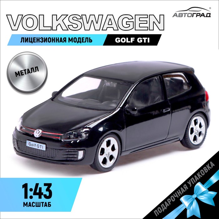 Машина металлическая VOLKSWAGEN GOLF GTI, 1:43, цвет чёрный