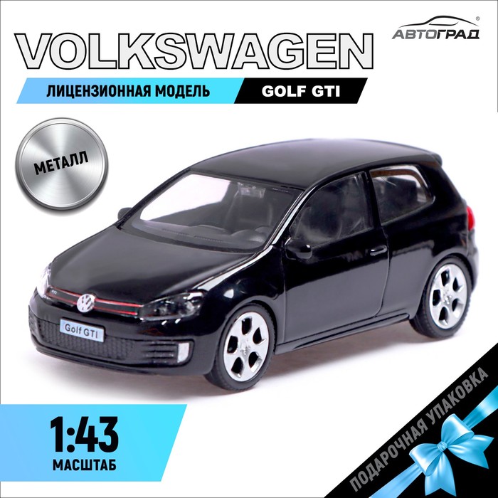 цена Машина металлическая VOLKSWAGEN GOLF GTI, 1:43, цвет чёрный