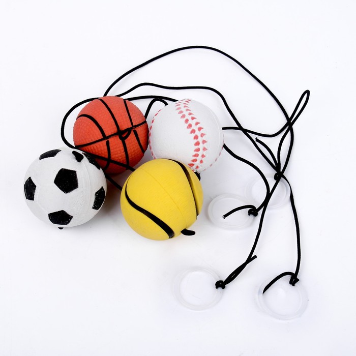 Мяч мягкий Спорт, 4 см, на резинке, МИКС