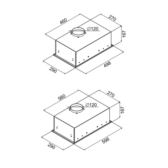 Вытяжка Königin Inbox Plus 60 X, 650 м³/ч, 3 скорости, серебристый