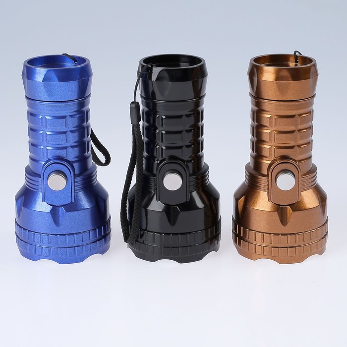 Фонарик 1 диод, на шнурке, 3 АА, микс, 6х6х13 см