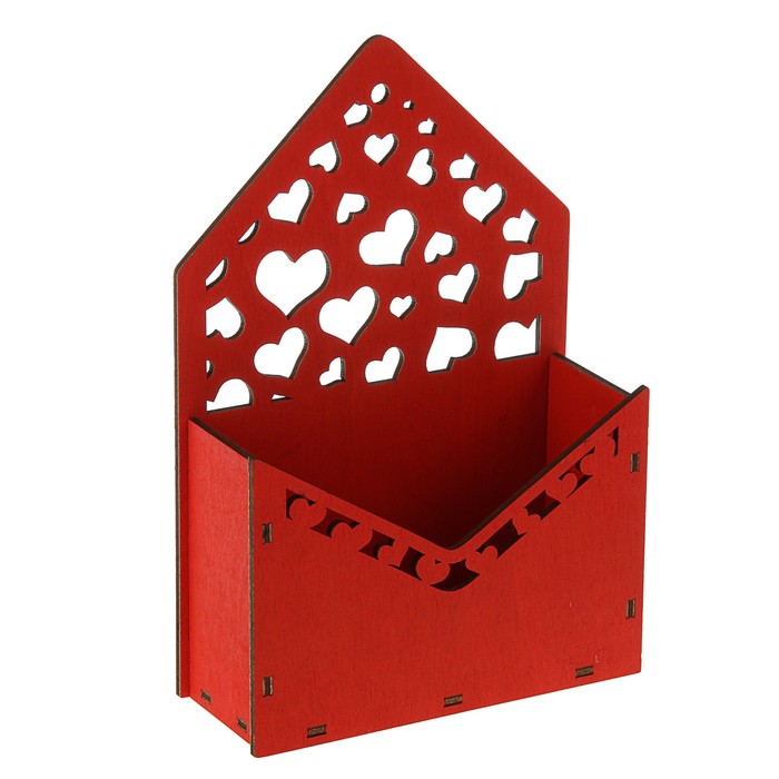 Кашпо флористическое ящик-конверт 17 х 6,5 х 25,5 см, красный