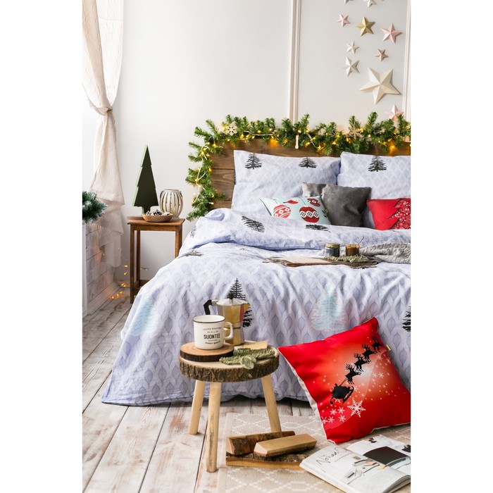 Постельное бельё Ночь Нежна Евро Елки 220х200 см, 220х200 см, 70х70(2) см, бязь 120 г/м хл100%